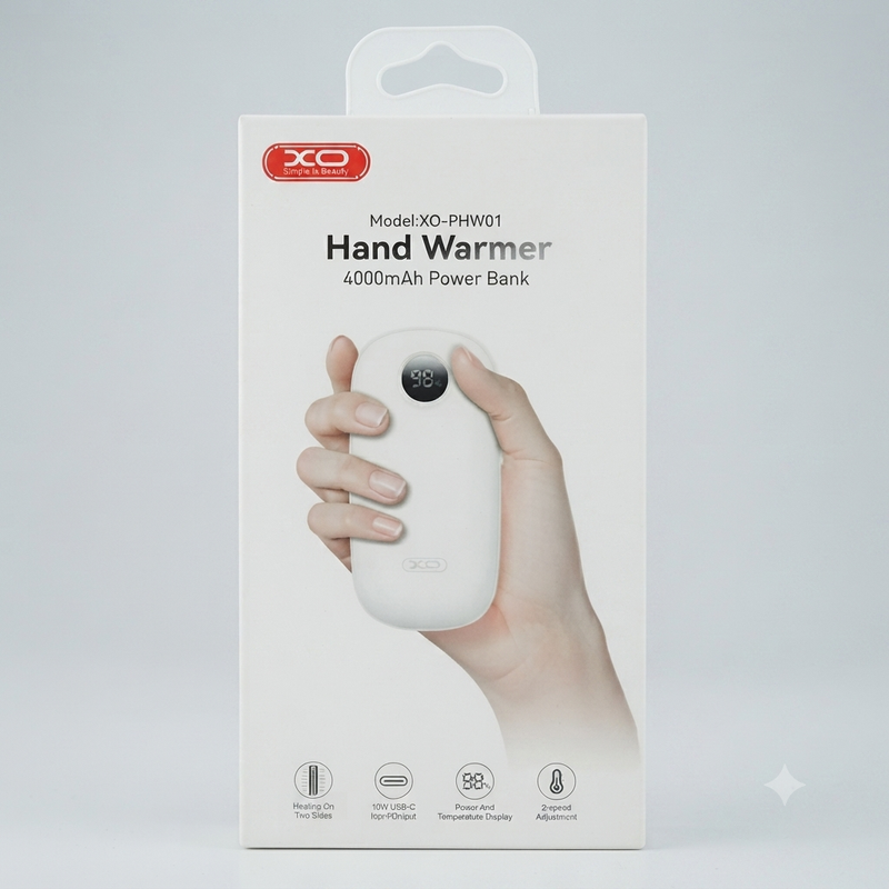 XO-PHW01 Digital Display Hand Warmer & 4000mAh Power Bank